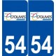 54 Écrouves logo autocollant plaque stickers ville