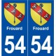 54 Frouard blason autocollant plaque stickers ville