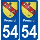 54 Frouard blason autocollant plaque stickers ville