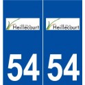54 Heillecourt logo autocollant plaque stickers ville