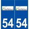54 Heillecourt logo autocollant plaque stickers ville