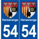 54 Herserange blason autocollant plaque stickers ville