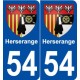 54 Herserange blason autocollant plaque stickers ville
