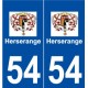 54 Herserange logo autocollant plaque stickers ville
