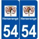 54 Herserange logo autocollant plaque stickers ville