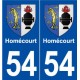 54 Homécourt blason autocollant plaque stickers ville