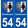 54 Homécourt blason autocollant plaque stickers ville