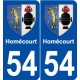 54 Homécourt blason autocollant plaque stickers ville