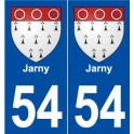 54 Jarny blason autocollant plaque stickers ville