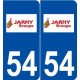 54 Jarny logo autocollant plaque stickers ville