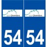 54 Liverdun logo autocollant plaque stickers ville