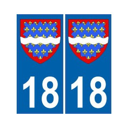 18 Cher autocollant plaque blason armoiries stickers département