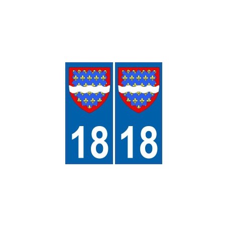 18 Cher autocollant plaque blason armoiries stickers département