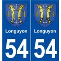 54 Longuyon blason autocollant plaque stickers ville