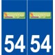 54 Longuyon logo autocollant plaque stickers ville