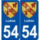 54 Ludres blason autocollant plaque stickers ville