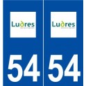 54 Ludres logo autocollant plaque stickers ville