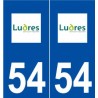 54 Ludres logo autocollant plaque stickers ville