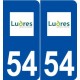 54 Ludres logo autocollant plaque stickers ville