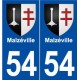 54 Malzéville blason autocollant plaque stickers ville