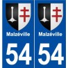 54 Malzéville blason autocollant plaque stickers ville