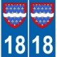 18 Cher autocollant plaque blason armoiries stickers département