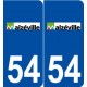 54 Malzéville logo autocollant plaque stickers ville