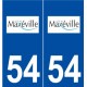 54 Maxéville logo autocollant plaque stickers ville
