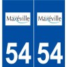 54 Maxéville logo autocollant plaque stickers ville