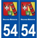 54 Neuves-Maisons blason autocollant plaque stickers ville