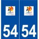 54 Neuves-Maisons logo autocollant plaque stickers ville