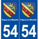 54 Pagny-sur-Moselle blason autocollant plaque stickers ville