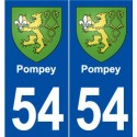 54 Pompey blason autocollant plaque stickers ville