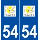 54 Pompey logo autocollant plaque stickers ville