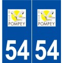 54 Pompey logo autocollant plaque stickers ville