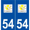 54 Pompey logo autocollant plaque stickers ville