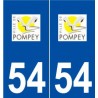 54 Pompey logo autocollant plaque stickers ville