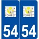 54 Pompey logo autocollant plaque stickers ville