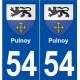54 Pulnoy blason autocollant plaque stickers ville