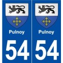 54 Pulnoy blason autocollant plaque stickers ville