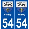 54 Pulnoy blason autocollant plaque stickers ville