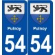 54 Pulnoy blason autocollant plaque stickers ville