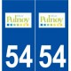54 Pulnoy logo autocollant plaque stickers ville