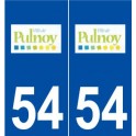 54 Pulnoy logo autocollant plaque stickers ville