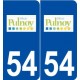 54 Pulnoy logo autocollant plaque stickers ville
