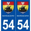 54 Saint-Nicolas-de-Port blason autocollant plaque stickers ville