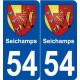 54 Seichamps blason autocollant plaque stickers ville