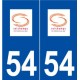 54 Seichamps logo autocollant plaque stickers ville