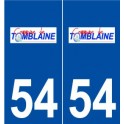 54 Tomblaine logo autocollant plaque stickers ville