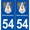 54 Villers-lès-Nancy blason autocollant plaque stickers ville